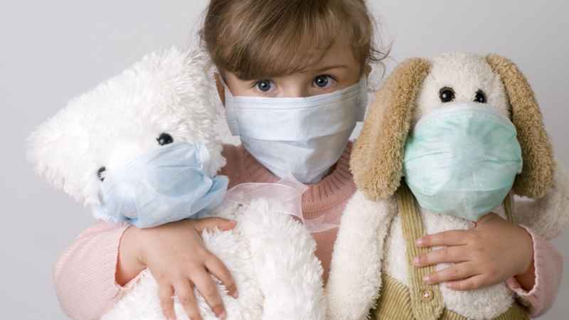 girl wearing mask to protect from air pollution