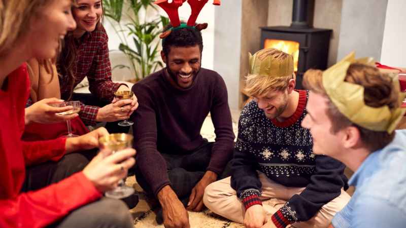 family playing Bible game