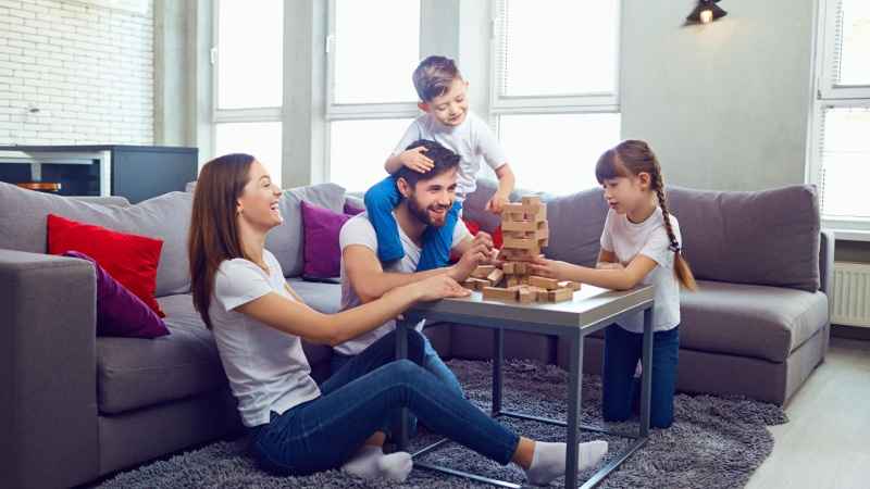 family playing family game