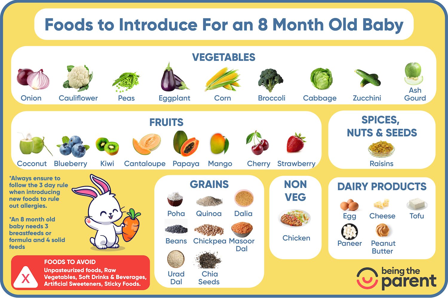 8 Month Baby Food What to Give, What Not to Give and Sample Schedule