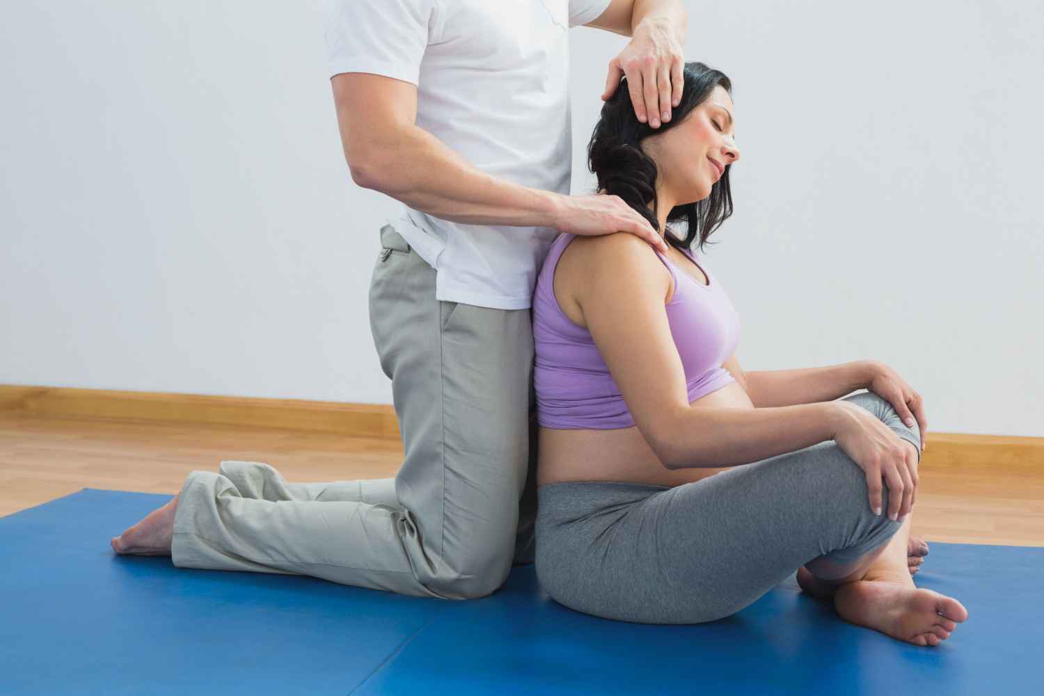 Pregnant woman getting massage