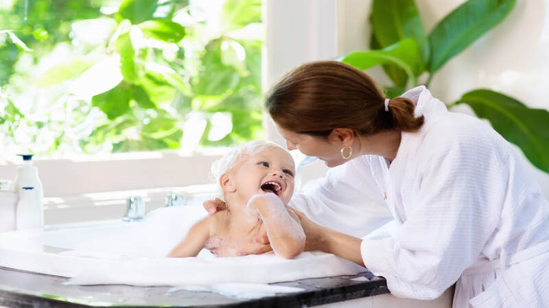 Bathing time is bonding time