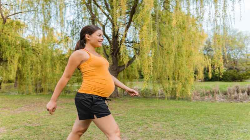 pregnant woman walking