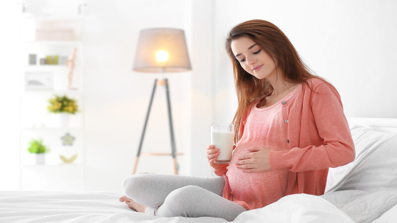 pregnant woman drinking buffalo milk