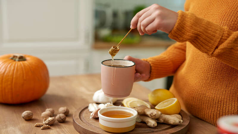 preparing herbal tea