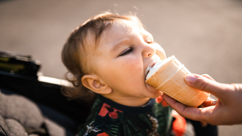 baby having icecream