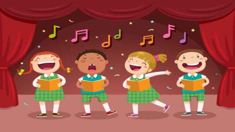 Children singing melodious christmas songs